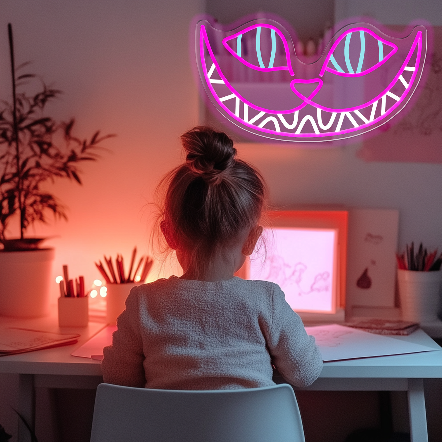 Cat Neon Signs, Anime Neon Light for Wall Decor Dimmable LED Light Up for Bedroom Man Cave Party Bar Office Birthday Background Gifts for Kids