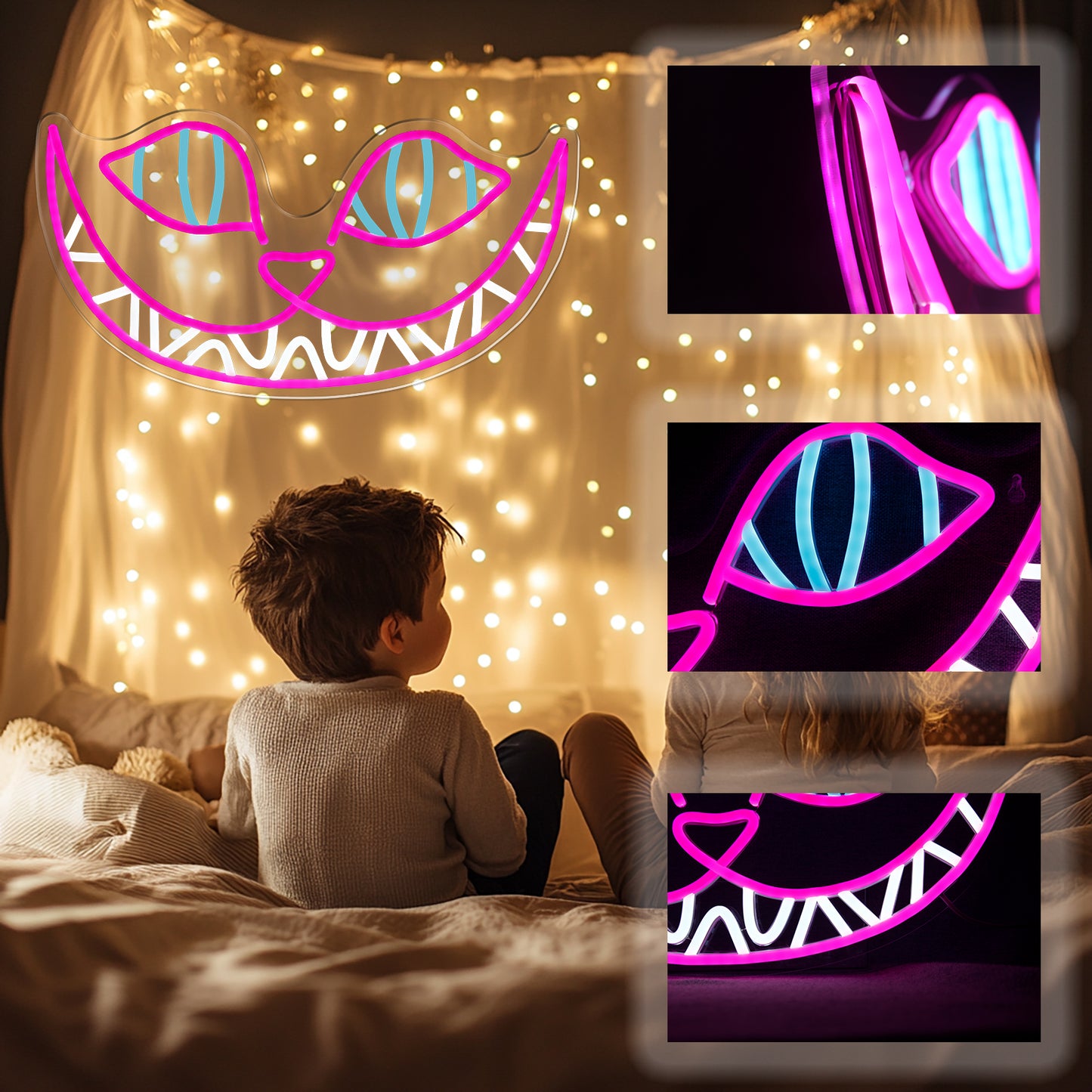 Cat Neon Signs, Anime Neon Light for Wall Decor Dimmable LED Light Up for Bedroom Man Cave Party Bar Office Birthday Background Gifts for Kids