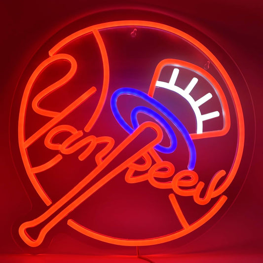 Mllum Baseball Neon Sign for Wall Decor, Dimmable Team LED Neon Light for Fans Bedroom Man Cave Party Bar Birthday Gifts 5v USB Powered