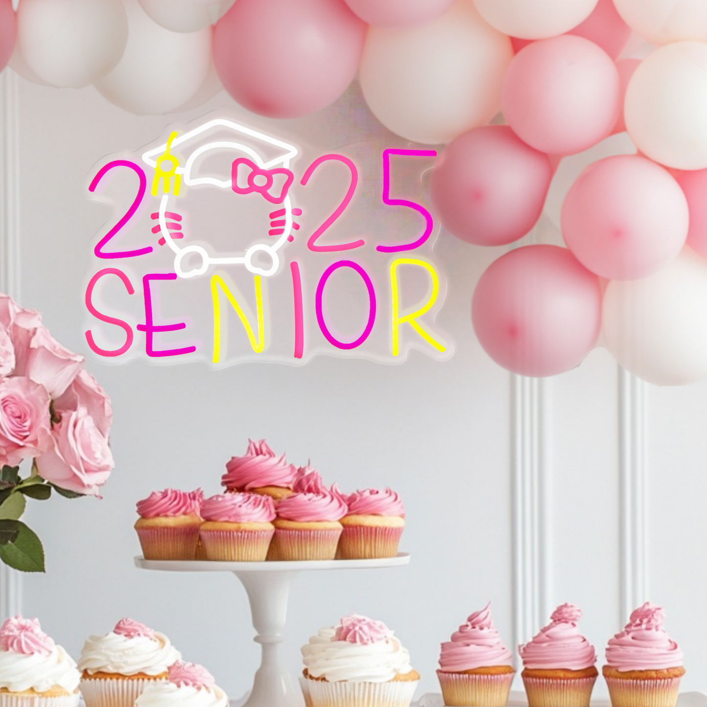 2025 Seniors Neon Sign for Graduation Decorations, LED Light Up Letters Sign Home School College Graduation Party Supplies USB Powered