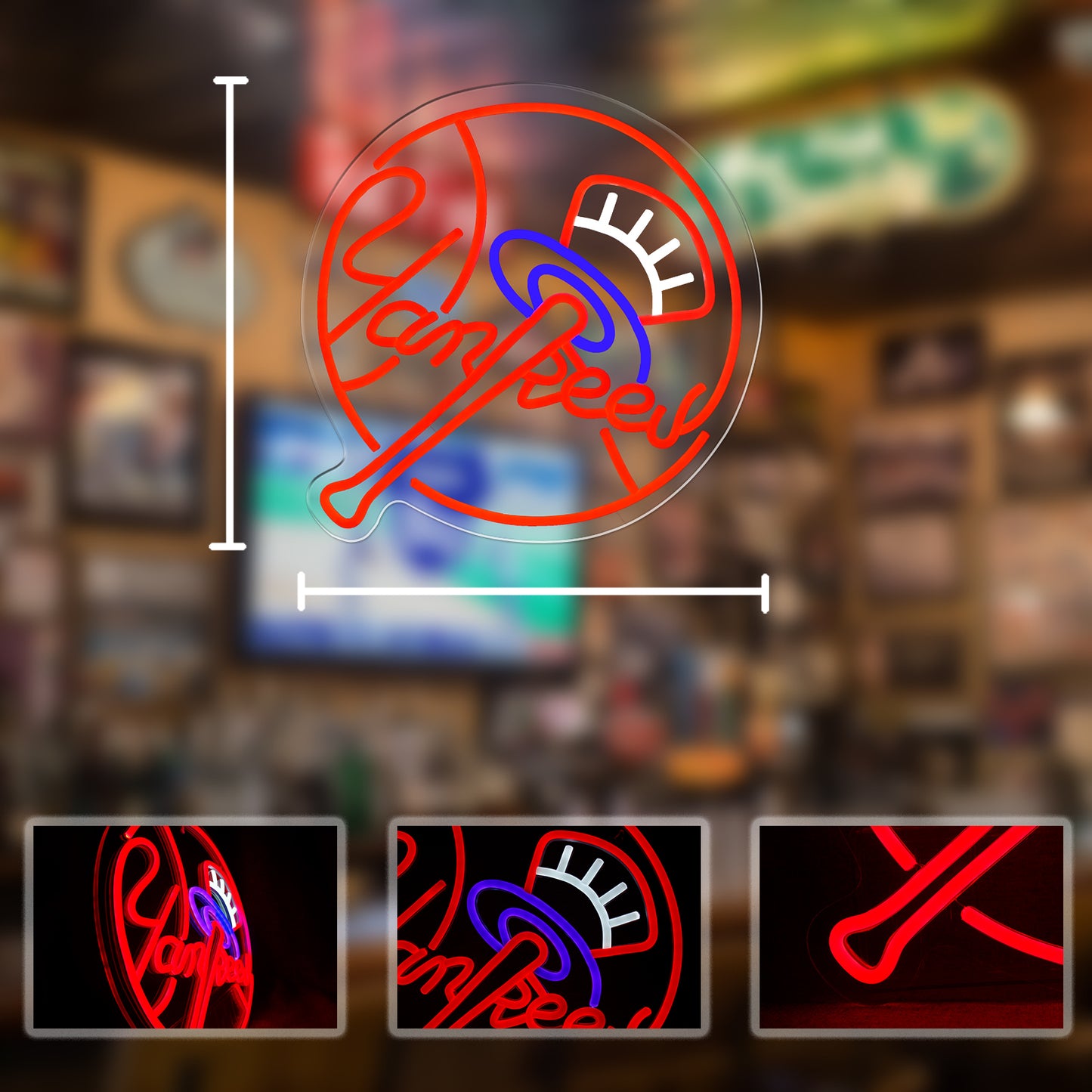 Mllum Baseball Neon Sign for Wall Decor, Dimmable Team LED Neon Light for Fans Bedroom Man Cave Party Bar Birthday Gifts 5v USB Powered