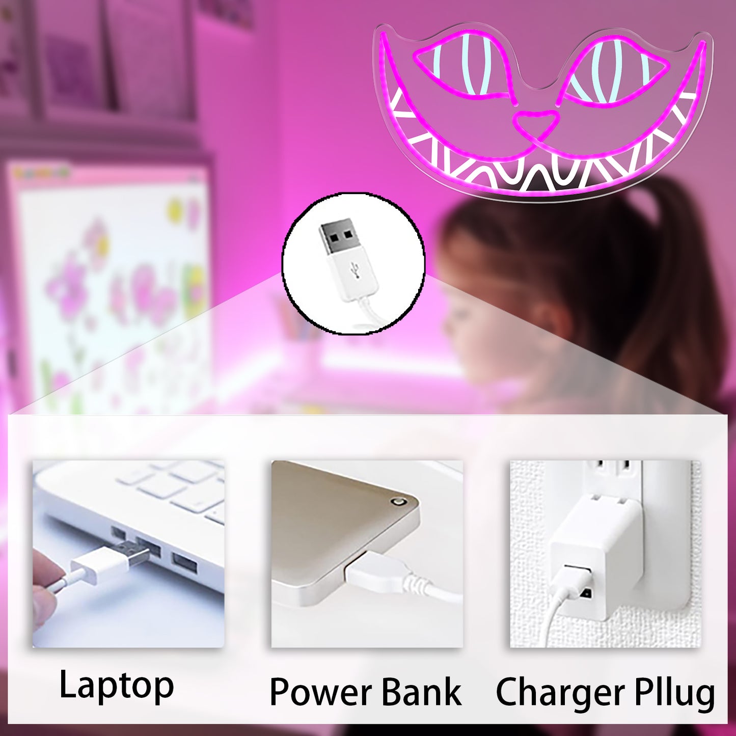 Cat Neon Signs, Anime Neon Light for Wall Decor Dimmable LED Light Up for Bedroom Man Cave Party Bar Office Birthday Background Gifts for Kids